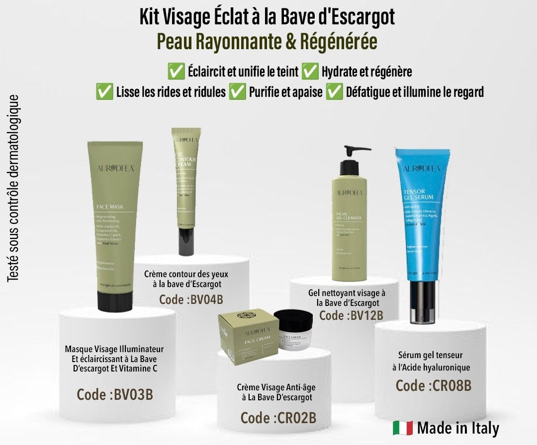 KIT VISAGE ÉCLAT À LA BAVE D’ESCARGOT PEAU RAYONNANTE & RÉGÉNÉRÉE