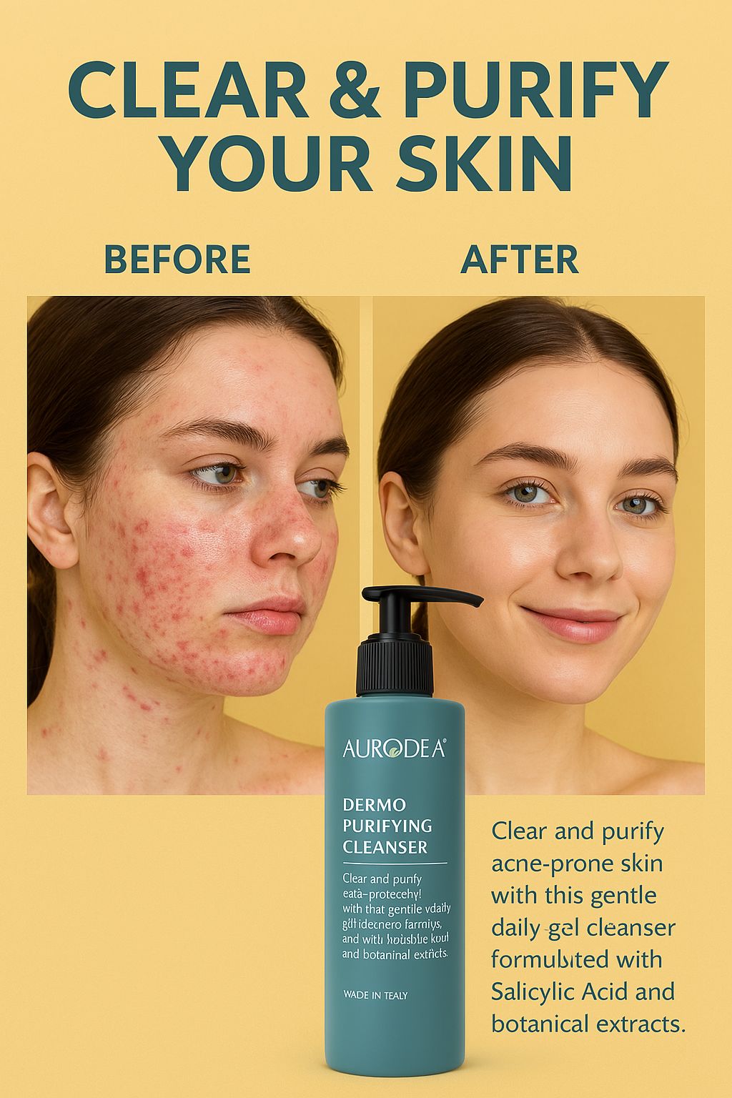 NETTOYANT DERMO-PURIFIANT ANTI-ACNÉ À L’ACIDE SALICYLIQUE « PEAUX GRASSES, MIXTES, TENDANCES ACNÉIQUES»