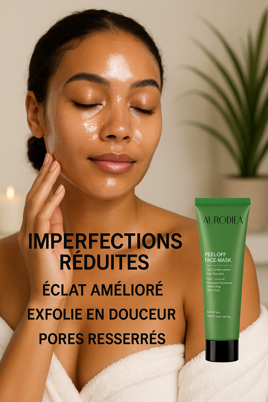 MASQUE VISAGE PEEL-OFF  CLARIFIANT ET ÉCLAIRCISSANT À L'ALOE VERA, LA RÉGLISSE - POUR LES PEAUX MIXTES, GRASSES ET IMPURES