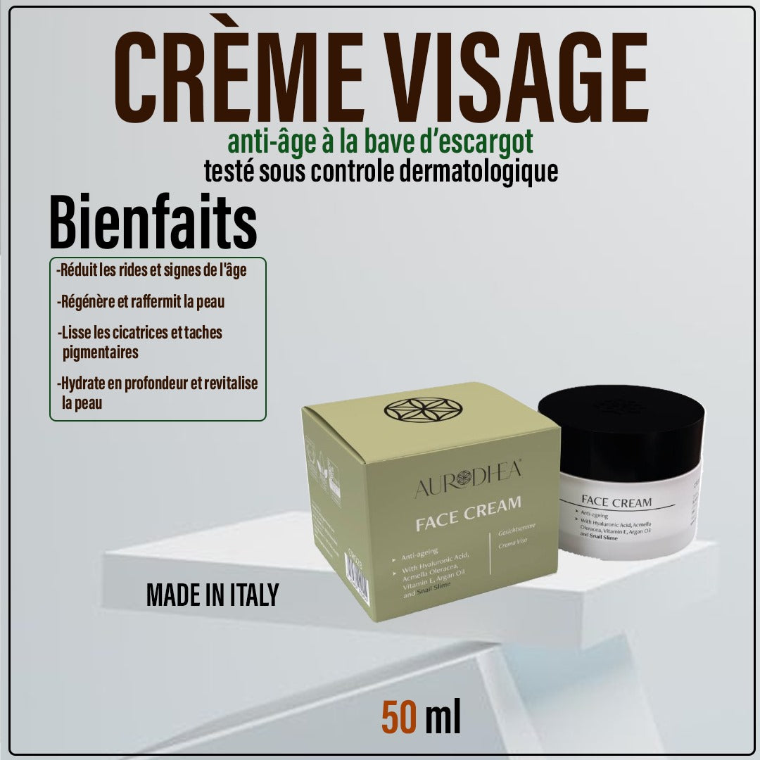 Crème de Visage Anti-âge, Anti-rides, effet Lifting à La Bave D’escargot