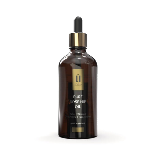 HUILE PURE DE ROSE MUSQUÉE (cicatrices, vergetures, psoriasis, eczéma, hyperpigmentation, dermatite, rides, brûlures, acné, varicelle, dommages cutanés par exposition excessive au soleil, mauvaise élasticité, sécheresse et vieillissement prématuré)